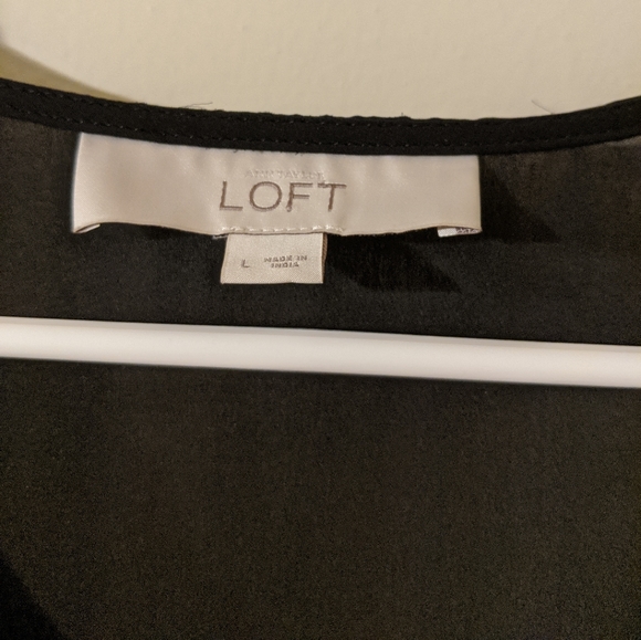 Ann Taylor Loft size Large sheer ruffle blouse - Picture 2 of 5